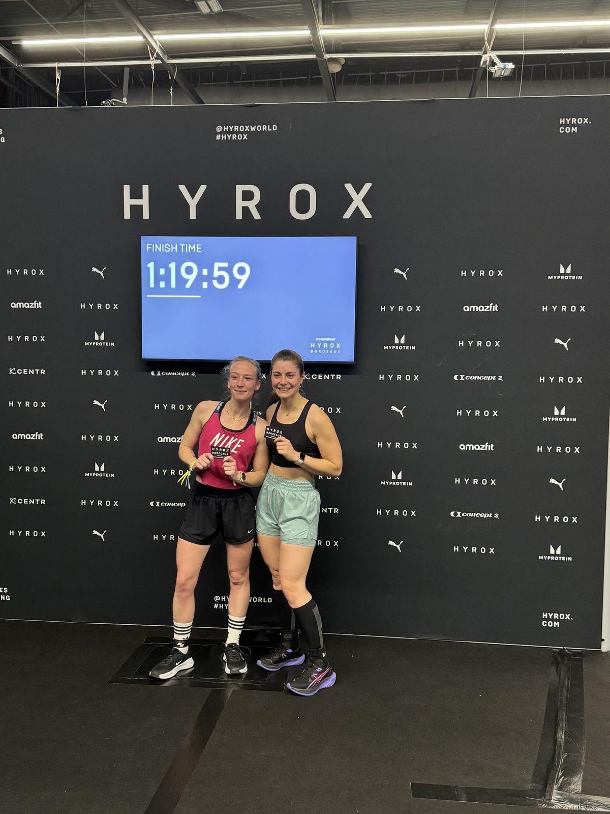Elora et sa pote — Hyrox Bordeaux 1:19:59